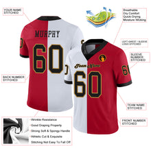 Load image into Gallery viewer, Custom Red Black-White Mesh Split Fashion Football Jersey
