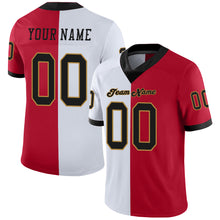 Load image into Gallery viewer, Custom Red Black-White Mesh Split Fashion Football Jersey
