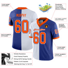Load image into Gallery viewer, Custom Royal Orange-White Mesh Split Fashion Football Jersey
