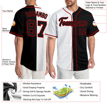 Load image into Gallery viewer, Custom White Black-Red Authentic Split Fashion Baseball Jersey
