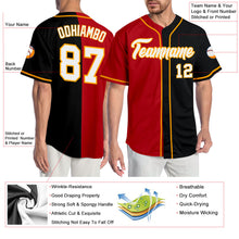 Load image into Gallery viewer, Custom Black White-Red Authentic Split Fashion Baseball Jersey
