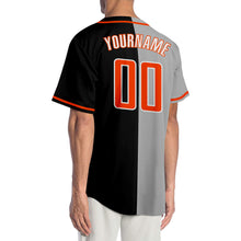 Load image into Gallery viewer, Custom Black White-Gray Authentic Split Fashion Baseball Jersey
