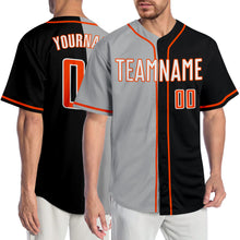 Load image into Gallery viewer, Custom Black White-Gray Authentic Split Fashion Baseball Jersey
