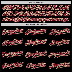 Custom Black Crimson-Gray Authentic Split Fashion Baseball Jersey