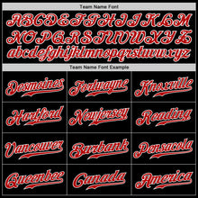 Load image into Gallery viewer, Custom Black Red-Royal Authentic Split Fashion Baseball Jersey
