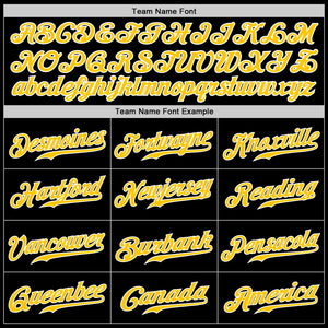 Custom Black Gold-Kelly Green Authentic Split Fashion Baseball Jersey