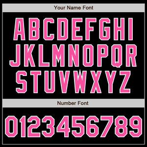 Custom Black Pink-Light Blue Authentic Split Fashion Baseball Jersey