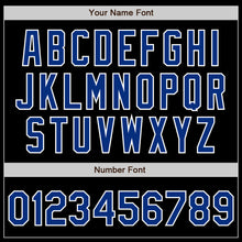 Load image into Gallery viewer, Custom Black Royal-Light Blue Authentic Split Fashion Baseball Jersey

