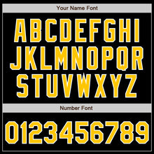 Load image into Gallery viewer, Custom Black Gold-Panther Blue Authentic Split Fashion Baseball Jersey
