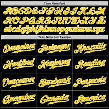 Load image into Gallery viewer, Custom Black Gold-Panther Blue Authentic Split Fashion Baseball Jersey
