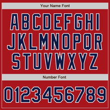 Load image into Gallery viewer, Custom Red Navy-Gray Authentic Split Fashion Baseball Jersey
