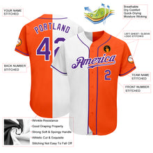Load image into Gallery viewer, Custom Orange Purple-White Authentic Split Fashion Baseball Jersey
