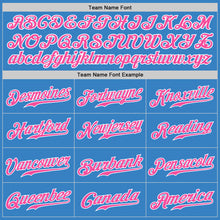 Load image into Gallery viewer, Custom Powder Blue Pink-White Authentic Split Fashion Baseball Jersey
