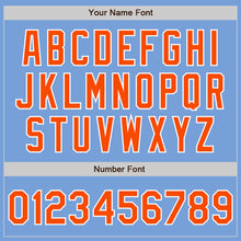 Load image into Gallery viewer, Custom Light Blue Orange-White Authentic Split Fashion Baseball Jersey

