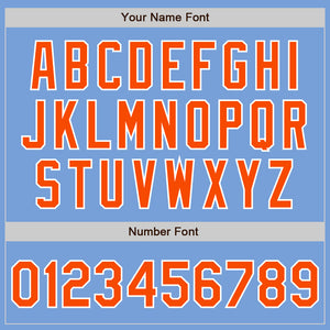 Custom Light Blue Orange-White Authentic Split Fashion Baseball Jersey