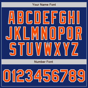 Custom Royal Orange-Gray Authentic Split Fashion Baseball Jersey