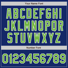 Load image into Gallery viewer, Custom Royal Neon Green-Gray Authentic Split Fashion Baseball Jersey

