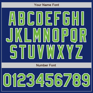 Custom Royal Neon Green-Gray Authentic Split Fashion Baseball Jersey