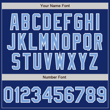 Load image into Gallery viewer, Custom Royal Light Blue-Gray Authentic Split Fashion Baseball Jersey
