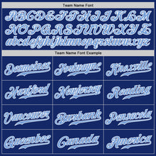 Load image into Gallery viewer, Custom Royal Light Blue-Gray Authentic Split Fashion Baseball Jersey

