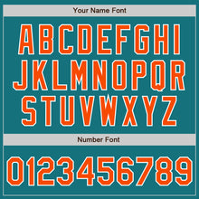 Load image into Gallery viewer, Custom Teal Orange-Gray Authentic Split Fashion Baseball Jersey
