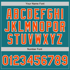 Custom Teal Orange-Gray Authentic Split Fashion Baseball Jersey