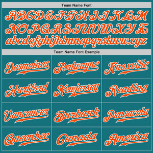 Custom Teal Orange-Gray Authentic Split Fashion Baseball Jersey