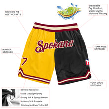 Load image into Gallery viewer, Custom Gold Maroon-Black Authentic Throwback Split Fashion Basketball Shorts
