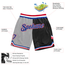 Load image into Gallery viewer, Custom Gray Royal-Black Authentic Throwback Split Fashion Basketball Shorts
