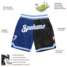 Load image into Gallery viewer, Custom Royal White-Black Authentic Throwback Split Fashion Basketball Shorts
