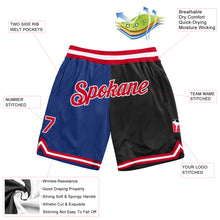 Load image into Gallery viewer, Custom Royal Red-Black Authentic Throwback Split Fashion Basketball Shorts
