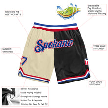 Load image into Gallery viewer, Custom Cream Royal-Black Authentic Throwback Split Fashion Basketball Shorts
