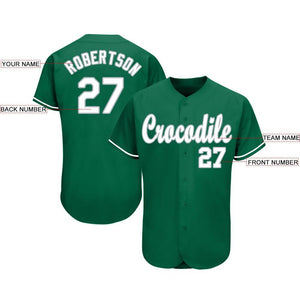 Custom Kelly Green White-Gray Baseball Jersey
