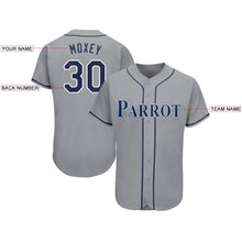Load image into Gallery viewer, Custom Gray Navy-Powder Blue Baseball Jersey
