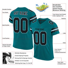 Load image into Gallery viewer, Custom Teal Black-White Mesh Authentic Football Jersey - Fcustom

