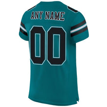 Load image into Gallery viewer, Custom Teal Black-White Mesh Authentic Football Jersey - Fcustom
