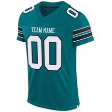 Load image into Gallery viewer, Custom Teal White-Black Mesh Authentic Football Jersey - Fcustom
