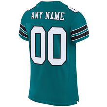 Load image into Gallery viewer, Custom Teal White-Black Mesh Authentic Football Jersey - Fcustom
