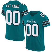 Load image into Gallery viewer, Custom Teal White-Black Mesh Authentic Football Jersey - Fcustom
