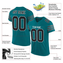 Load image into Gallery viewer, Custom Teal Black-White Mesh Authentic Football Jersey - Fcustom
