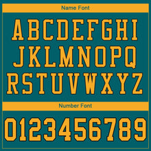 Load image into Gallery viewer, Custom Teal Gold-Black Mesh Authentic Football Jersey - Fcustom
