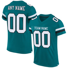 Load image into Gallery viewer, Custom Teal White-Black Mesh Authentic Football Jersey
