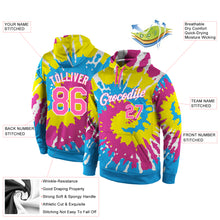 Load image into Gallery viewer, Custom Stitched Tie Dye Pink-White 3D Pattern Design Sports Pullover Sweatshirt Hoodie
