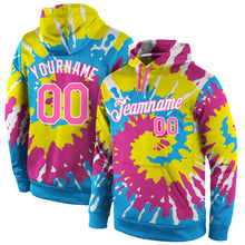Load image into Gallery viewer, Custom Stitched Tie Dye Pink-White 3D Pattern Design Sports Pullover Sweatshirt Hoodie
