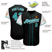 Load image into Gallery viewer, Custom Black Teal-White Authentic Two Tone Baseball Jersey
