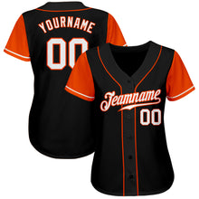 Load image into Gallery viewer, Custom Black White-Orange Authentic Two Tone Baseball Jersey
