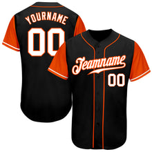 Load image into Gallery viewer, Custom Black White-Orange Authentic Two Tone Baseball Jersey
