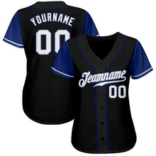 Load image into Gallery viewer, Custom Black White-Royal Authentic Two Tone Baseball Jersey
