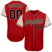 Load image into Gallery viewer, Custom Red Black-Cream Authentic Two Tone Baseball Jersey
