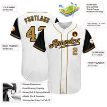 Load image into Gallery viewer, Custom White Old Gold-Black Authentic Two Tone Baseball Jersey
